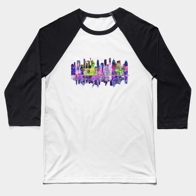 New York Skyline Baseball T-Shirt by crunchysqueak